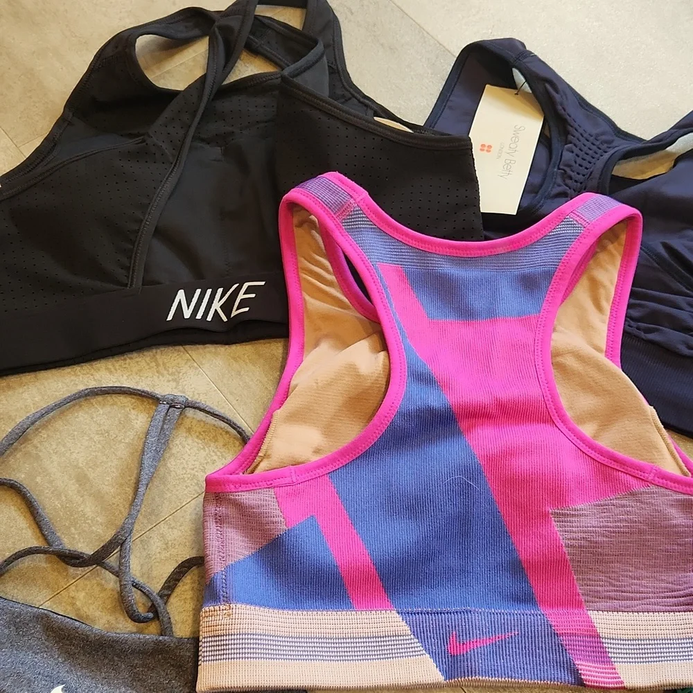 7 Pc Nike Lululemon Sweaty Betty Sports Bra Yoga Run Cycle Weights Cross Fit S M